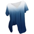 thumbnail image 5 of fatyb Women's Summer Pleated Tunic Tops Gradient Short Sleeve T-Shirts Casual Loose Blouses Plus Size, 5 of 5