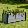 thumbnail image 6 of Sunnydaze 37" x 13" x 14.75" Gray Acacia Wood Rectangular Raised Garden Bed Planter Box, 6 of 9