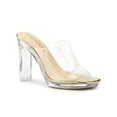 thumbnail image 1 of BLISSFUL STEP Women's Clear Platform Block Heeled Slides Sandals Gold (Size 9), 1 of 6