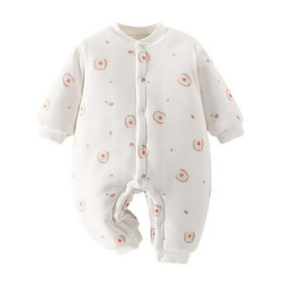 MeetoTime Baby Boys Girls Cotton Jumpsuits Three-layer Warm Quilted Winter Thickened Infant Toddler Rompers Baby Crawling Clothes