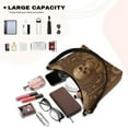 thumbnail image 5 of Kuiaobaty Vintage Skull Print Underarm Sling Bag for Women, Sunflower Print Leather Shoulder Handbag with Zipper Closure, Spacious Casual Hobo Purse Tote Bag for Travel, Brown, 5 of 7