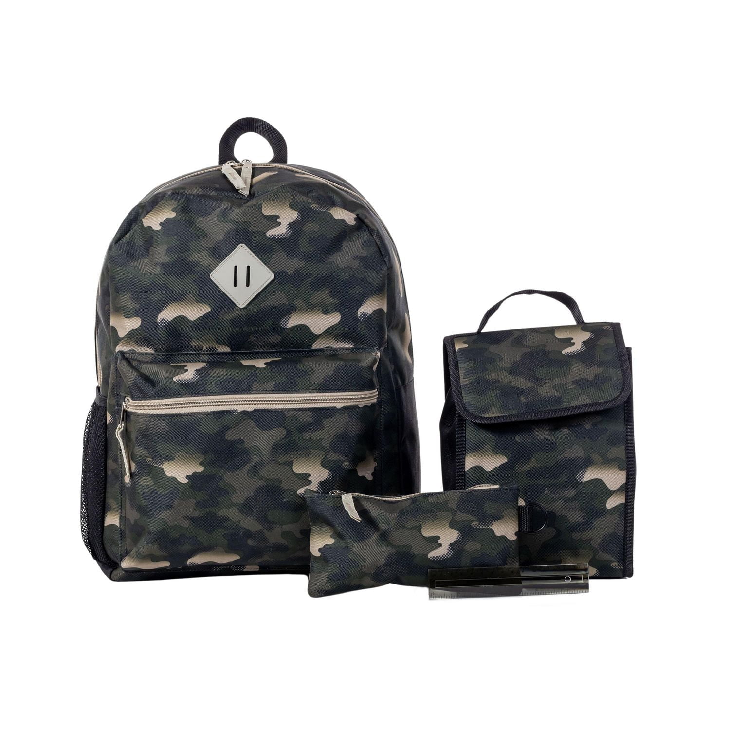 Jetstream 4pcs Full School Day Backpack set, Olive Green Camo
