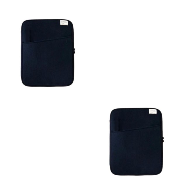 QualitChoice 1/2/3 Tablet Sleeve Bag Shockproof Pouch Soft Computer Handbag Notebook Storage Case Mouse Organizer Travel Business Dark blue 11inch 2PCS