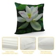 thumbnail image 4 of ONETECH Throw Pillow Cover Lotus Flowers Watercolor Summer Floral Blossom Botanical Green Leaves Plant Garden Decor Lumbar Pillow Case Cushion for Sofa Couch Bed, 4 of 5
