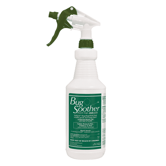 Bug Soother Natural Insect Repellent for Mosquitoes, Gnats, No See'ums, Safe for Pets, Horses, Livestock 32 oz. Spray Bottle