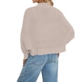 thumbnail image 3 of XPMWRP Women's Cropped Crochet Cardigan Coats Batwing Long Sleeve Knit Open Front Solid Color Fashion Jackets Yellow XL, 3 of 8
