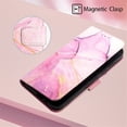 thumbnail image 4 of Allytech Galaxy A15 Wallet Case, PU Leather Kickstand Cash Credit Card Slots Holder Carrying Lanyard Wrist Strap Folio Flip Handbag Marble Pattern Cover for Samsung Galaxy A15, Rose, 4 of 5