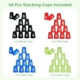 thumbnail image 6 of 48Pcs Sport Stacking Cups, Speed Training Game for Challenge Competition, Plastic Stacking Cups, Classic Family Game for Adults, Red+Blue+Green+Black, 6 of 6