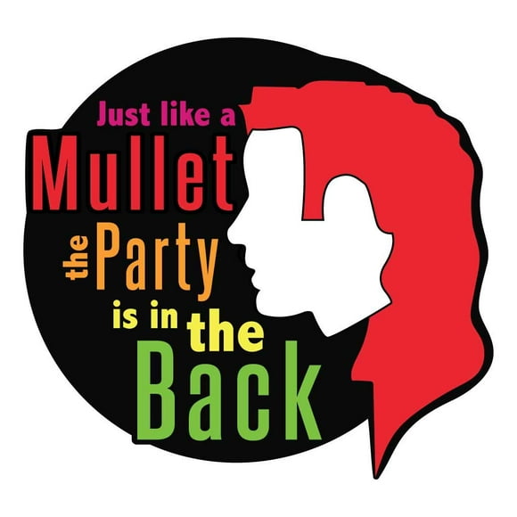 VictoryStore Party Supplies - Just Like A Mullet The Party Is In The Back Yard Sign Mullet Party Welcome Sign Includes Stakes (23 Inches By 24 Inches) 19768