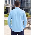 thumbnail image 3 of INSPIRE CHIC Men's Big & Tall Shirt Long Sleeve Button Down Casual Dress Shirts XL Blue, 3 of 5