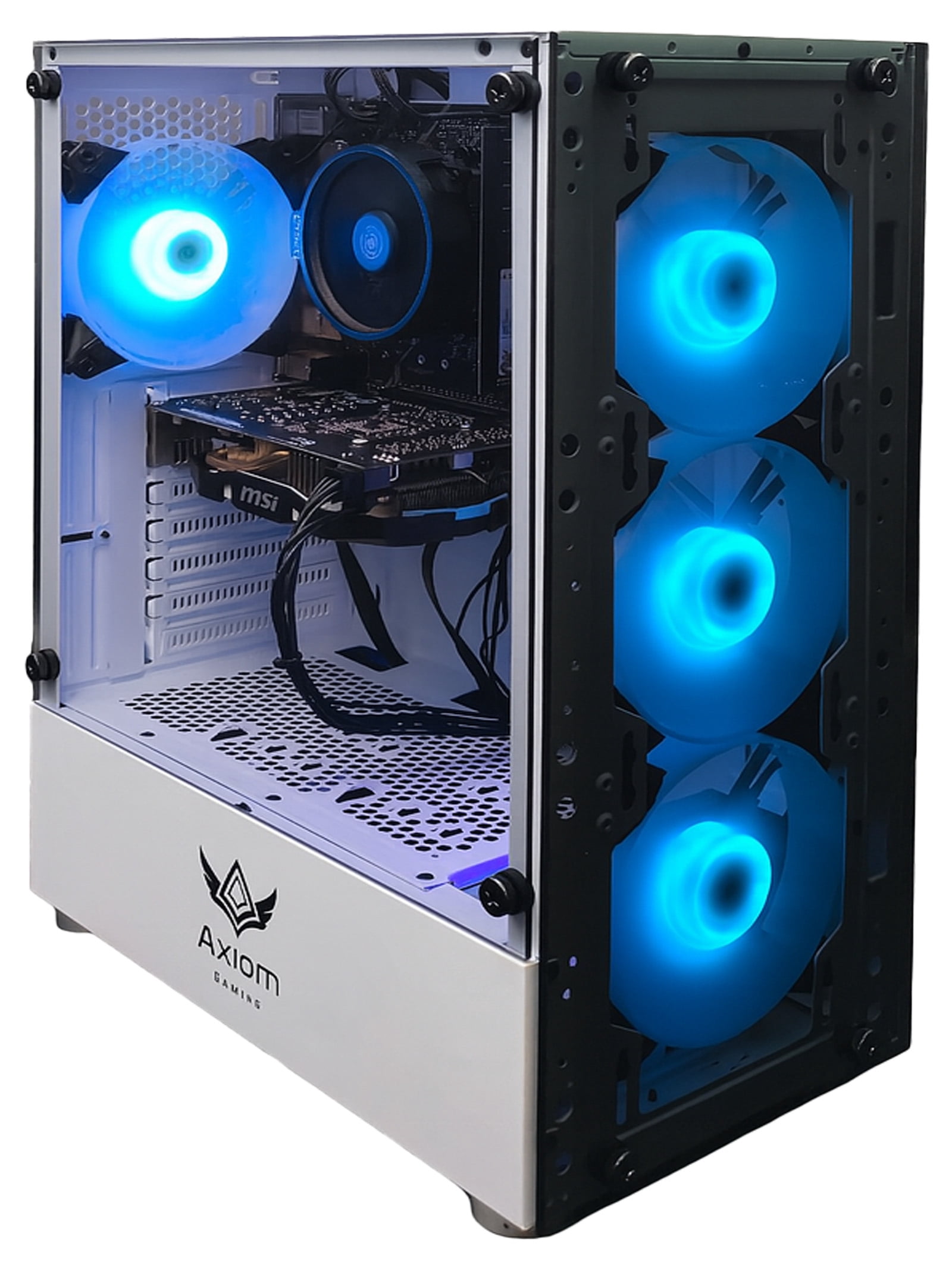 Axiom Gaming® Whiteflare Gaming PC Desktop – AMD Ryzen 5, 16GB DDR4, 512GB SSD, GTX 1060 6GB, WiFi, Windows 11 Home
