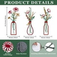 thumbnail image 2 of JASGARDE 3 Pieces Metal Flowers Wall Arts, Rustic Farmhouse Decor Minimalist Flower Wall Decors for Living room Bathroom Bedroom Dining Room-Housewarming Gifts, Red Green, 2 of 5
