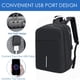 thumbnail image 3 of Mochila para computadora portátil, resistente al agua, antirrobo, con puerto de carga USB y cerradura, mochilas de negocios, color negro, 3 of 6