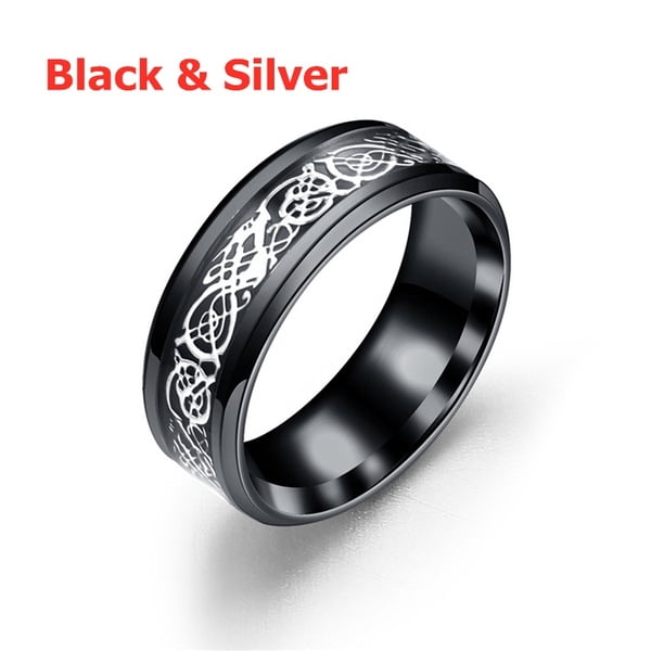 Bagues pour Hommes Vert Rouge Bleu Fibre de Carbone Bracelet de Mariage Bijoux