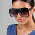 thumbnail image 5 of Square Sunglasses Metal frame Big XL Black Lens Women Shades Large Trendy Fancy, 5 of 5