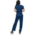 thumbnail image 3 of Scrub Set Top and Pants with 4 Pockets Stretch Fabric Lightweight Nurse Uniform Set for Home Attendant, 3 of 4
