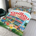 thumbnail image 3 of Caillou Conjunto de sábanas temático, trío de piezas, cómodo y amigable con la piel, diseño único, regalo de decoración para el hogar para familiares, amigos y fans,140cm *210cm, 3 of 6