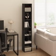 thumbnail image 3 of Librería Furinno Luder con 6 niveles, estantería abierta, madera negra, 180 x 31 x 23, 3 of 7