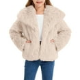thumbnail image 3 of YunPes Girls Faux Fur Coat&nbsp;Winter Windproof Thick Fluffy Insulated Fuzzy Jacket&nbsp;Casual&nbsp;Cozy Lapel Collar Plush Outerwear&nbsp;, 3 of 6