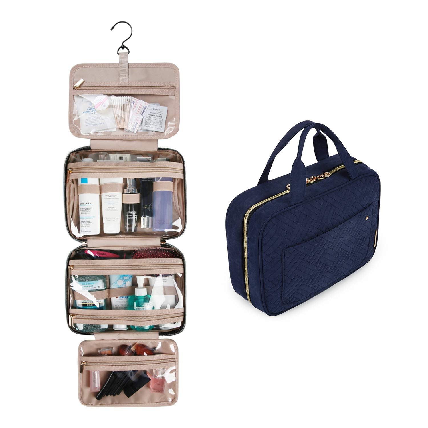 travel toiletries bag with hook