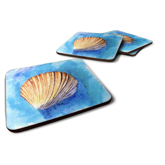 Carolines Treasures 8009FC Shells Foam Coaster Set of 4 3 1/2 x 3 1/2 multicolor
