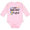 thumbnail image 3 of Inktastic Just Down Right Perfect Down Syndrome Awareness Ribbon Boys or Girls Long Sleeve Baby Bodysuit, 3 of 5