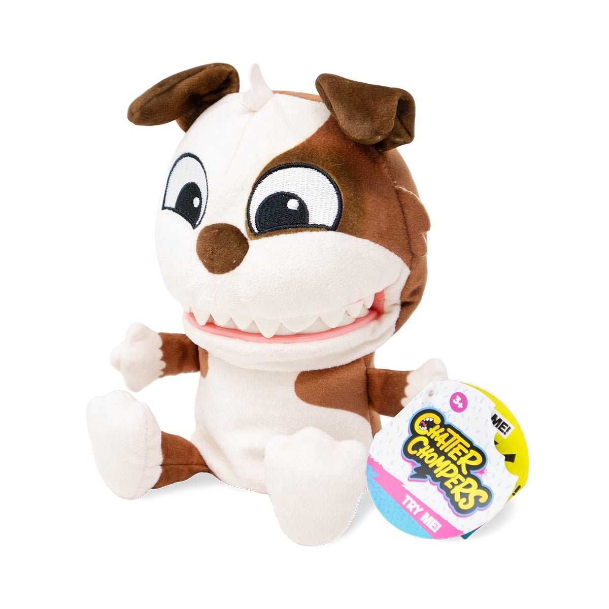 Chatter Chompers Dog Plush 6.5", Interactive Collectible Toy, Funny Sound Effects, Ages 3+