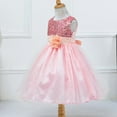 thumbnail image 4 of SYNPOS Little Girls' Sequin Mesh Tulle Dress Sleeveless Flower Party Ball Gown 3-10 Years, 4 of 5