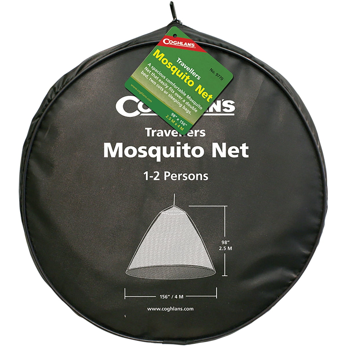 Coghlan's Traveler's Mosquito Net, 98"H x 157"D, Circular Shape, Washable Polyester Mesh, All-Around Insect Protection