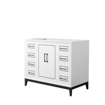 42 in. Marlena Single Bathroom Vanity, No Countertop, No Sink & Matte Black Trim - White