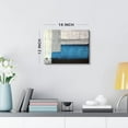 thumbnail image 4 of Blue and Grey Wall Decor Abstract Wall Art Canvas Picture for Bathroom Living Room Minimalist Painting Abstract Geometric Neutral Picture 12x16\u201d Blue Gray White Plaid Blocks Poster Prints Artwork, 4 of 6