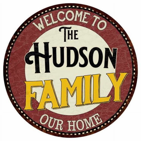 The Hudson Family 12 Round Metal Sign Kitchen Game Room Décor 200120038203