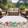 thumbnail image 4 of Summer Tropical Round Rugs for Living Room 6ft Palm Tree with Parrot White Texture Non Slip Circle Rug Washable Low-Profile Indoor Carpet for Bedroom, Dining Room, Bathroom, 4 of 9