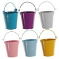thumbnail image 4 of PTOOTP 6Pcs Yellow Rustic Tinplate Mini Bucket for Gardening and Cleaning 7.5X7.5X7.5Cm, 4 of 8