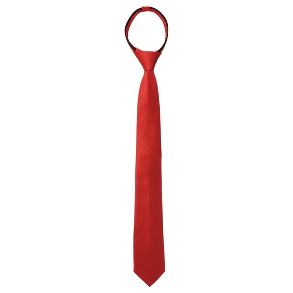 Allegra K Hommes Pré-Attaché Skinny Couleur Unie Cravate Cou Réglable Cravate à Glissière