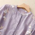 thumbnail image 6 of Womens Shirts Retro Embroidered Patchwork Elegant Spring Summer T Shirts for Women Purple 2Xl, 6 of 6