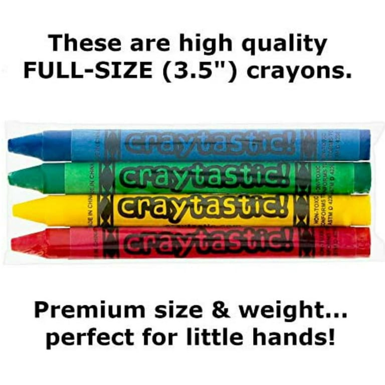 Craytastic! 208 Bulk Premium Crayons (52 Sets of 4-Packs in Cello) Restaurants, Camps, Party Favors, Birthdays, Schools, Art