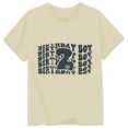thumbnail image 3 of Rhuody Toddler Girls Tops Round Neck Letter Graphic Short Sleeve Tee 3-4 Years Beige, 3 of 3