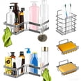 thumbnail image 1 of Estantes de Ducha de Baño, Organizador Baño Sin Taladro Organizador Ducha Esquina con Gancho, Estanteria Aluminio Espacial, Repisa Para Pared, Cocina, Hotel, Inodoro, 1 of 4