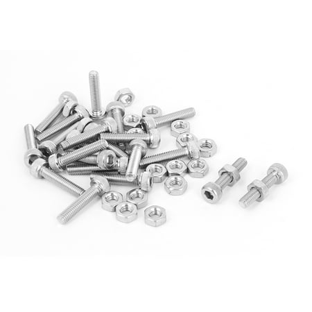 

M3x14mm Stainless Steel Hex Socket Head Knurled Cap Screws Bolts Nut Set 20Pcs