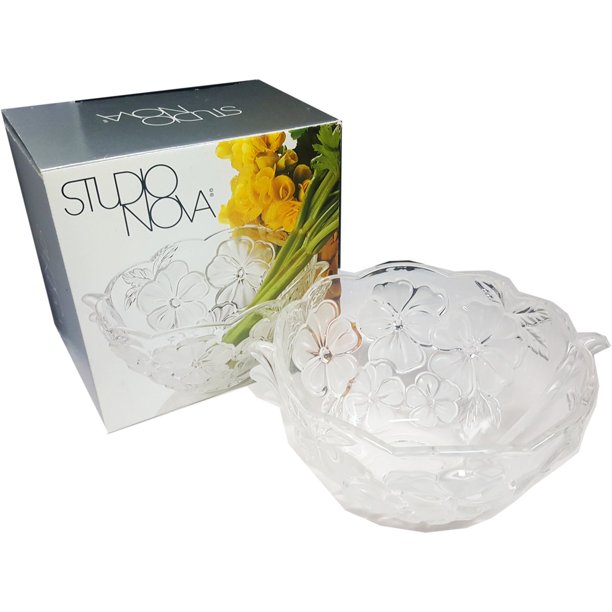 Studio Nova Pansy Bouquet Bowl Clear Frosted 10 3/4" SA 612/259