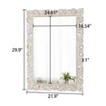 thumbnail image 2 of Sintosin Wall Mirror 29x30 Inch Square, Distressed Wood Frame with Vintage Carved Detail, Farmhouse Aged Finish for Horizontal or Vertical Hanging in Bathroom, Living Room, 2 of 7
