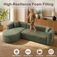 thumbnail image 4 of Timbernest 109" Oversized Chenille Couch for Apartment, Sectional Sofa with Thick Armrests, Deep Seat, Green (Left Facing Chaise), 4 of 9