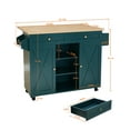 thumbnail image 5 of "HLR Large Versatile Folding 51.7"" W Rolling Kitchen Island with Storage, Green", 5 of 8