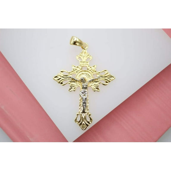 18K Gold Filled Cross Jesus Crucifix Church Cross