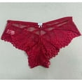 thumbnail image 2 of WULMLEO Women Sexy Panties Lace Cheeky Panty Rhinestone Bikini Underwear Red S, 2 of 3