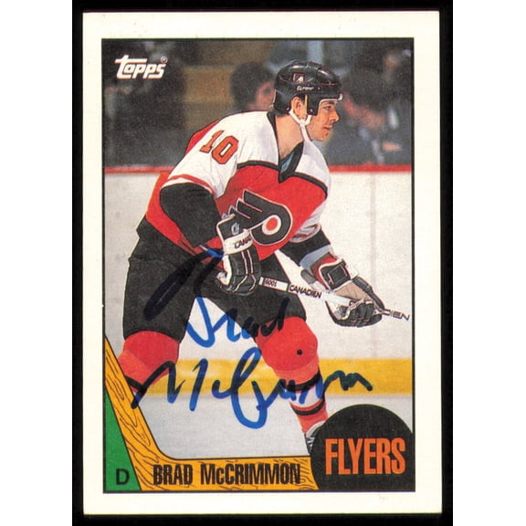 Brad McCrimmon Autographed 1987-88 Topps Card #85 Philadelphia Flyers SKU #255213