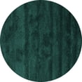 thumbnail image 1 of Ahgly Company Machine Washable Indoor Round Abstract Turquoise Blue Contemporary Area Rugs, 6' Round, 1 of 4