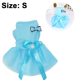 thumbnail image 2 of Vestidos para perros para perros pequeños, medianos, gatos, mascotas, perros, princesas, tutú, falda para perros, lazo, cinturón de cristal, falda, ropa para mascotas, azul, 2 of 5