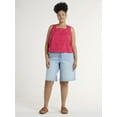 thumbnail image 2 of Time and Tru Women's and Women's Plus Eyelet Leaf Pattern Cotton Tank Top, XS-4X, 2 of 5